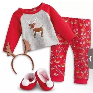 American Girl Festive Reindeer Pajama set for dolls NWT in package